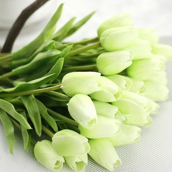 1stk Tulip Kunstige Blomster Rigtige touch artificiales Buket Blomster Til Hjemmet Gave Bryllup Dekorative Falske Blomster Engros