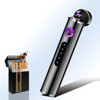 1stk Ultra-tynde Mænd Kvinder Dobbelt Bue Lettere USB-Genopladelige Elektroniske Metal Mini-Cigaret Lighter