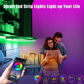 1~10M RGB LED Strip Light USB Bluetooth-Kontrol Luces LED-Lampe Tpae Diode Bånd Nat Lys til TV ' ets Baggrundsbelysning Værelse Wall Decor