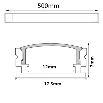 2-30stk/masse LED aluminium-profil U-Stil 0,5 M for 5050 5630 led strip,milky/gennemsigtigt cover til aluminium kanal