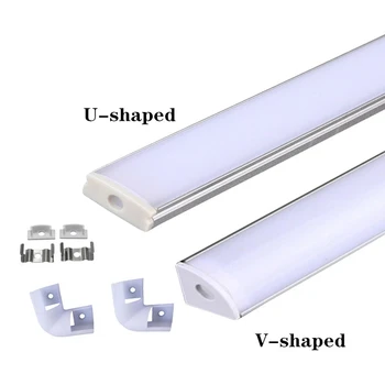 2-30stk/masse LED aluminium-profil U-Stil 0,5 M for 5050 5630 led strip,milky/gennemsigtigt cover til aluminium kanal