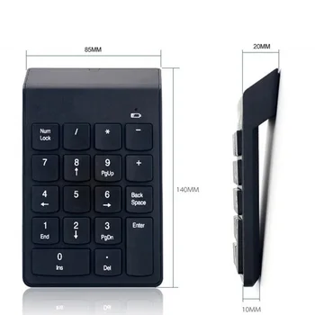 2,4 GHz Trådløse Numeriske Tastatur Numpad 18 Taster Bærbare Små-Størrelsen Digitale Tastatur Til Regnskab Kasserer Bærbar Notebook Tabletter