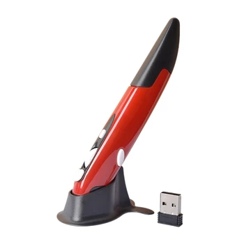2,4 Ghz Smart Mus Pen Trådløse Mus Optisk Pen Formet Mus 4Keys USB-Modtager Trådløs Mus for Desktop/Laptop,Rød