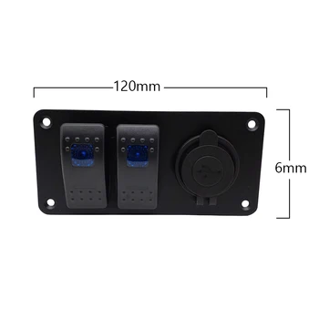 2 Bande Skifte Rocker Switch-Dual USB Port-LED Switch Panel +Mærkat 12V/24V Dual USB-Porte, Bil Skifte Til Bilen, Båden