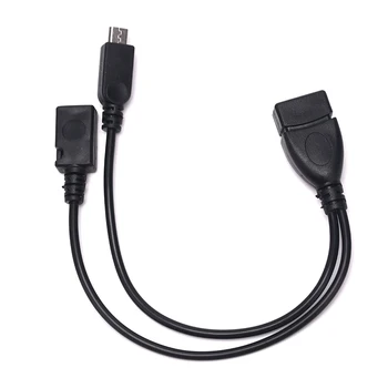 2 I 1 OTG Mikro-USB-Vært Y Splitter USB-Adapter Til Micro 5 Pin Mand Kvinde Kabel