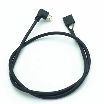(2-Pack), 50CM 90 Grader Højre Vinkel Micro-USB Mand til 5 Pin Bundkort Female Adapter Udvidede Dupont-Kabel(Mikro-USB-M/5Pin)