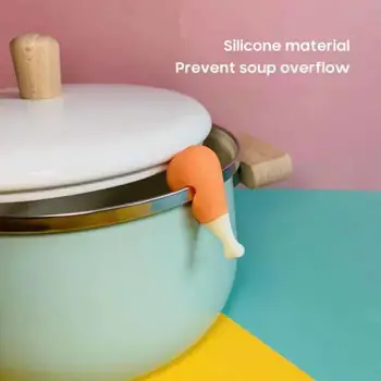 2 STK Silikone Spill-proof Pot Låg Rack Køkken Gadgets Kreative Gulerod Form Spill-Proof Pot Låg Rack Til Køkken Tilbehør