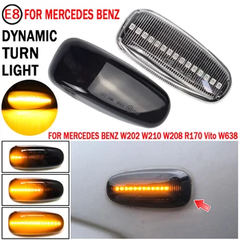 2 Stykker Led Dynamic Sidemarkeringslygter Blinklys Lys Sekventiel Blinklys Lys For Mercedes E-Klasse W210 C-Klasse W202 W208 R170