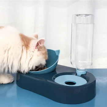 2-i-1 Kat Skål Vand Dispenser Automatisk Vand Opbevaring af Kattefoder Skål Vand Beholder Killing Drikke Hunde-Arkføderen Waterer