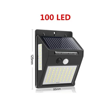20/100 LED Solar Led-Lys Udendørs PIR bevægelsesføler Vandtæt Gade Lampe Gate Korridor væglampe Udendørs Haven Dekoration
