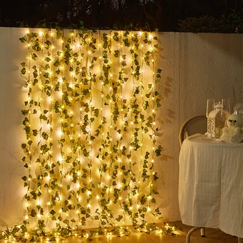 20/50/100 LED Solar Blad Garland Lys Udendørs Vandtæt Fe String Lys Bryllup Part Jul Garden Living Room Decor