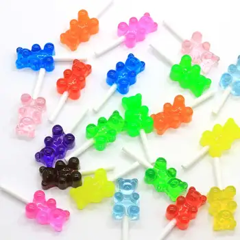 20/50stk Gummy Bear Lollipops Flatback Harpiks Mni Mad Candy Charms Vedhæng til Øreringe Diy Nøglering Håndværk Tilbehør