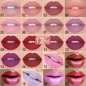 20 Farver Læift Vandtæt Langtidsholdbare Matte+Shimmer Mental Skønhed Lip Gloss Glimmer Nude Lip Gloss Skønhed Rød Lip Tint Ny