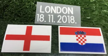 2018 Kroatien kampdetaljer Kroatien vs England Match spil Match Dato Patch Heat Transfer Badge