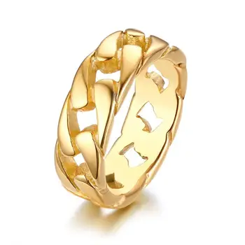 2019 Nye 7mm Kæde Ring, Guld/Sort/Sølv Farve, Størrelse 7/8/9/10/11/12 Chunky Bremse Ring Titanium Stål Bremse Link Ring For Mænd