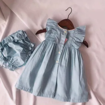 2019Summer Børn Tøj, Baby Piger Bomuld Skjorte Kjole+bukser Sæt spanske Børn Bomuld af Høj Kvalitet, Barn Pige Tøj 2stk