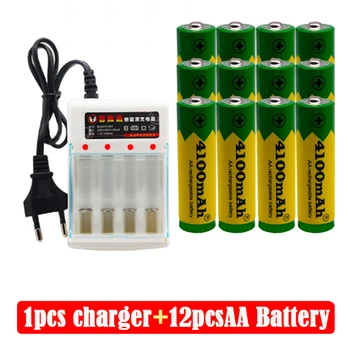2020 Brand AA genopladelige batteri 4100mah 1,5 V Nye Alkaline-og Genopladelige batery for led lys toy mp3-Gratis fragt+oplader