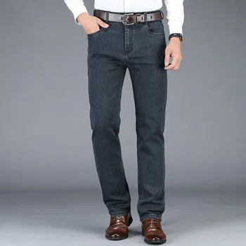 2020 Efterår og Vinter Nye Mænd i Høj kvalitet Stretch Jeans Business Casual, Klassisk Business-Bukser Sort Grå Slim Jeans