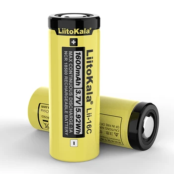 2020 LiitoKala Lii-16C 18500 1600mAh 3,7 V genopladeligt batteri Recarregavel lithium-ion-batteri til LED lommelygte