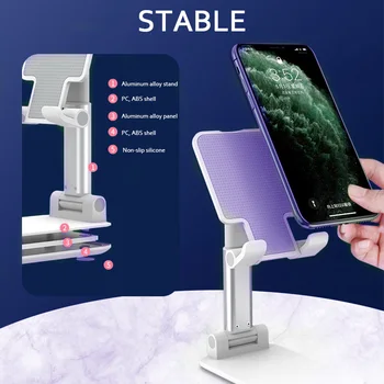 2020 Metal Stationær Tablet-pc Holder Tabel Sammenklappelig Udvide Support Mobiltelefon Holder Stand Til iPhone Til iPad Justerbar