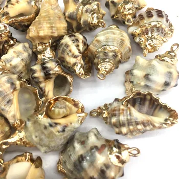 2020 Naturlig Shell Vedhæng Conch Form Vedhæng Golden Forgyldt for Smykker at Gøre DIY Halskæde Accessorie Størrelse 13x20-15x25mm
