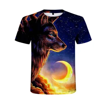 2020 Nye Produkter Wolf Print T-shirt til Mænd, Kvinder Sommer Mode Kort Ærme Hip Hop Mode, Street Wear Mænd Casual Fashion