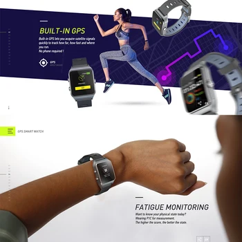 2020 Smart Ur Mænd Kvinder pulsmåler Ring Påmindelse om Smartwatches Til Android, IOS DW-303Blue Sort Smart Håndled DREAMSPORT