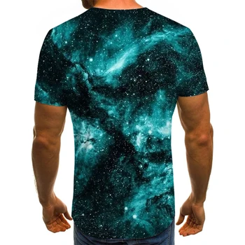 2020 nye mode til mænd T-shirt smuk stjernehimmel toppe 3D trykt kortærmet sommer rund hals skjorte trendy streetwear
