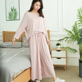 2021 3XL Plus Størrelse kvinde ' s Modale Homewear Efteråret Kvindelige Pyjamas Damer Atoff Hjem Modal 2Pieces Sæt Nattøj, Pyjamas For Kvinder