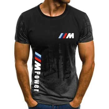 2021 BMW M Sports-Sommer Tilpasset Mænds 3D Printet Top Solid Rund Hals T-Shirt Afslappet Hip Hop Mænds Løse Korte Ærmer