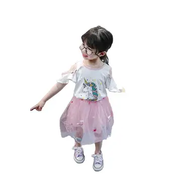 2021 Børns Sommer Åndbar Søde piger Dress Små Piger Mode Nederdel børnetøj koreanske Version 1-4 År