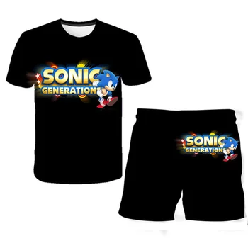 2021 Drenge Tøj Sommeren Kids Baby Sonic T-Shirt Tegnefilm Shorts Boy Tøj, Sport Passer Til Børn Tøj Sæt 4 5 6 7 8 9-14 År