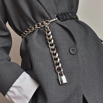 2021 Elastisk sølv kæde bælte damer kjole cummerbunds strække corset bælter til kvinder af høj kvalitet frakke ceinture femme