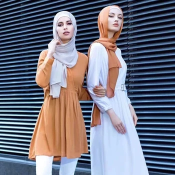 2021 Fashion Kvinder Faste Chiffon Tørklæde Klar Til At Bære Instant Hijab Muslimske Tørklæde Sjal Islamiske Hijab Arabiske Wrap Hoved Tørklæder