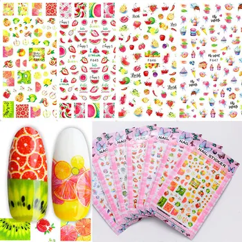 2021 Forår, Sommer Frugter Skydere Negle Vandmelon/Jordbær/Orange 3D Negle Sticker Decals Nyt Design, Dekoration Folie Tips