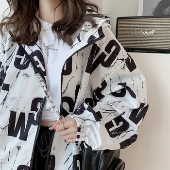 2021 Foråret Efteråret Ny Hætteklædte Casual Tøj til Kvinder Harajuku Lang Frakke Kvinder Streetwear Gotiske Jakker Tøj Windbreaker