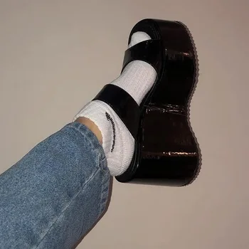 2021 Gotiske Cosplay Komfortable Kiler Hæle Sandal Plus Størrelse 43 I Sko Kvinder Høj Platform Sort Tøfler Sommer Udendørs Rutsjebaner