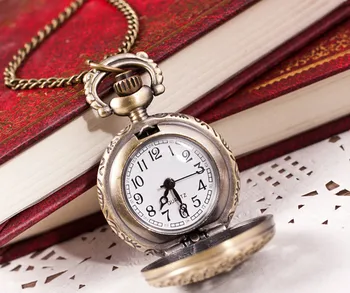 2021 Hot Mode Kvinde Vintage Bronze Quartz lommeur Vedhæng Kæde Drop Shopping Reloj de bolsillo часы