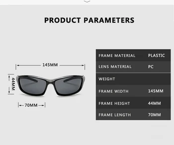 2021 Hot Salg Polariserede Solbriller Mænd Kvinder Klassiske Firkantede Plastik Kørsel Sol Briller Mandlige Mode Sorte Nuancer UV400