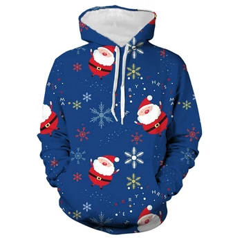 2021 Jul mænd og kvinder 3D-print hoodie mode løs lange ærmer forår og efterår pullover hoodie Jul 3D printin