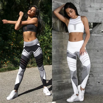 2021 Kvinder Hurtig Tør Sport Fitness Leggins Geometriske Trykt Sports Bukser Yoga Bukser, Leggings Slank Tights Bukser Til Kvinder