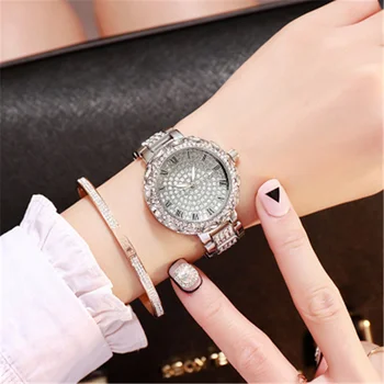 2021 Luksus Mærke Diamant dameur Tre-farve-Mode Afslappet Stål Rem Quartz Ur Gypsophila Kvinder Watch Reloj Mujer