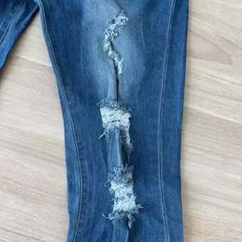 2021 Mode Afslappet Denim Bukser Kæreste Ikke-positionering Hul Kvinder Jeans med Høj Talje Ripped Jeans-Knappen Pocket Jeans #T3G