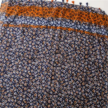2021 Mode Design Aztec Polka Blomster Patchwork Viscose Sjal Tørklæde Dame Høj Kvalitet Wrap Pashmina Foulards Muslimske Hijab Sjaal