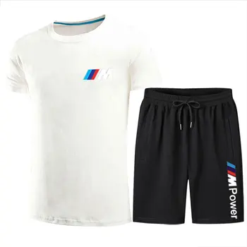 2021 Mænd Fitness Sports T-Shirt Jogging Shirt Kort Ærme Mænd Tøj BMW Toppe Sports-Fritids-Hurtig Tørring Sæt
