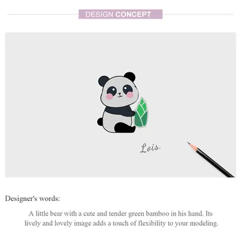 2021 NYE Dyr, Søde Panda Cub med Bambus mode 925 Sterling Sølv Vedhæng for Oprindelige Armbånd Kvinder smykkefremstilling