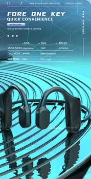 2021 Ny Hovedtelefon Med Bone Conduction Øretelefoner Touch Trådløse Bluetooth-Headset, 9D HIFI-Lyd TWS Sport Vandtætte Øretelefoner