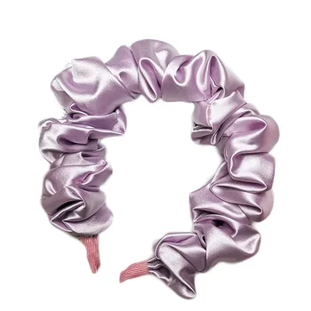 2021 Ny Solid Farve Slik Polstret Plisserede Hårbånd til Kvinder Mode Scrunchy Hovedbøjle Retro Hair Hoop Kvinder Hår Tilbehør