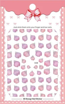 2021 Nye 3D Nail Art Stickers Bohemia Lys Pink Blomster Billede Negle Stickers Til Negle Sticker Dekorationer Manicure Z0407-5