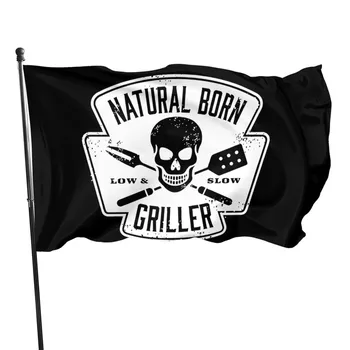 2021 Nye 3d-Print Tilpasning Natural Born Griller Flag